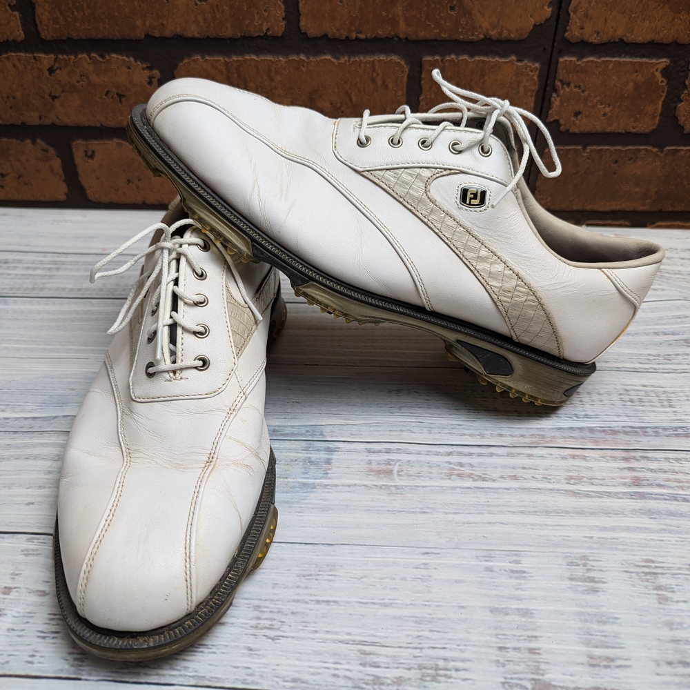 Men’s Foot Joy Dryjoys Tour Opti-Flex 53581 Golf Cleats Size 11m White
